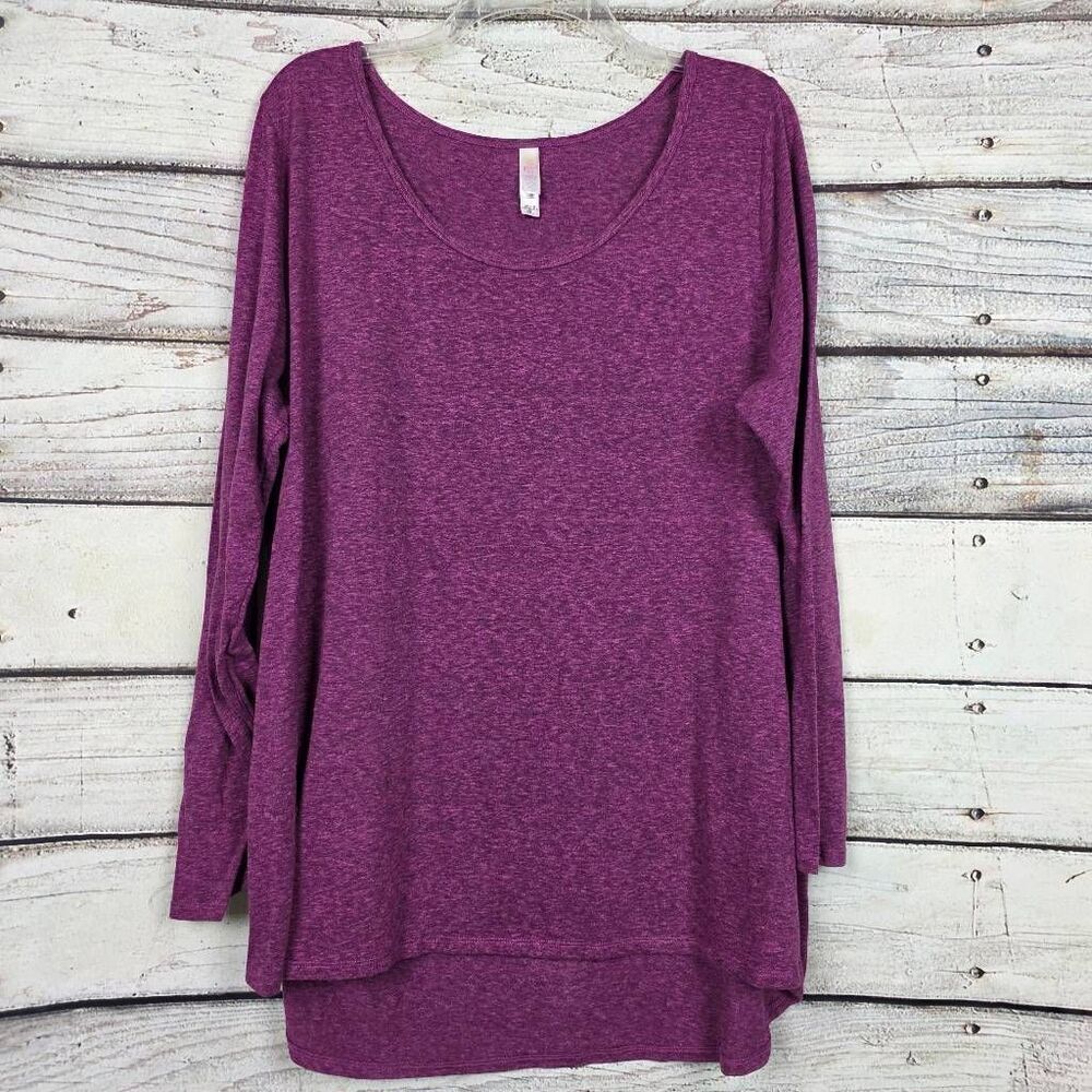 LuLaRoe Purple Heathered Hi Low Tunic Top 2XL